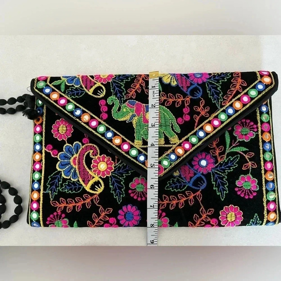 🐘 Made in India🐘/Stunning embroidered bag/ Elephant & floral detail/ Colourful - Picture 10 of 12